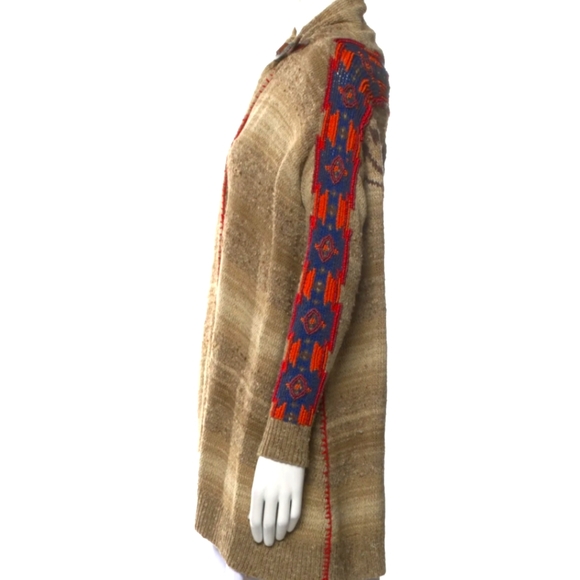 Ralph Lauren Handknit Southwestern Indian Head Blanket Cardigan Poncho XXS Japan - Picture 2 of 13